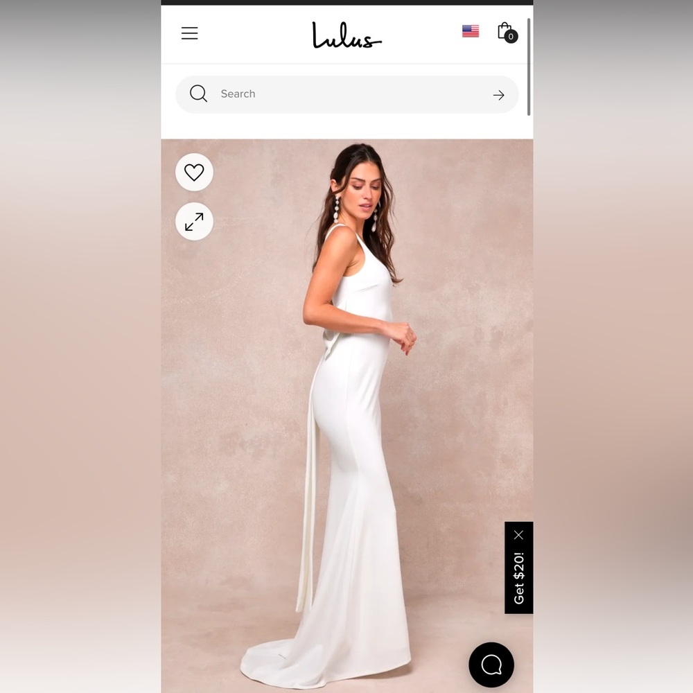 Bridal dress , maxi dress, White Bow Square Neck Backless Maxi Dress